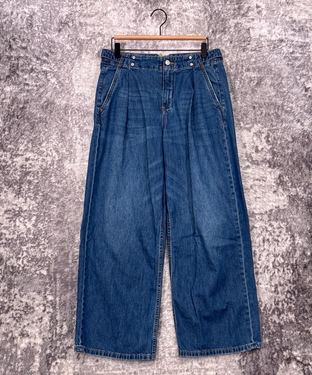 Anthropologie Jeans 29 Petite Womens Pleated Wide Leg Relaxed Baggy Denim